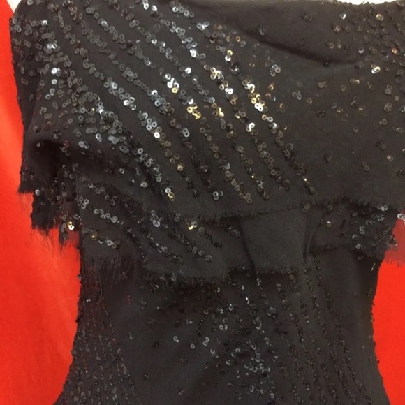 NWT ABS Allen Schwartz layered sequin camisole black small neiman marcus - Picture 2 of 6